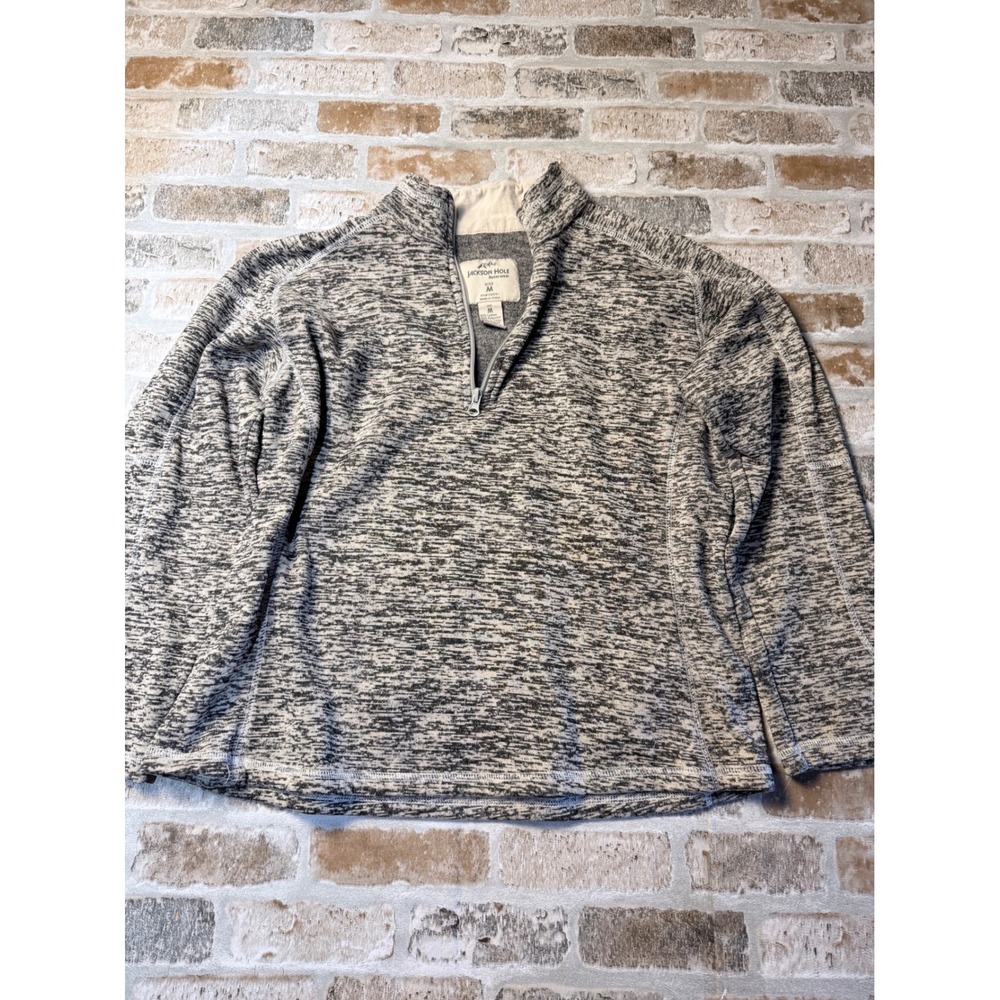 Jackson‎ Hole Outerwear Womens Grey Marled Quarter Zip Pullover Fleece Jacket M